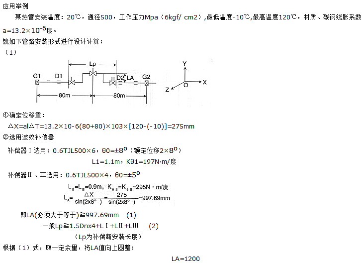 <strong>平面鉸鏈波紋補(bǔ)償器應(yīng)用舉例</strong>